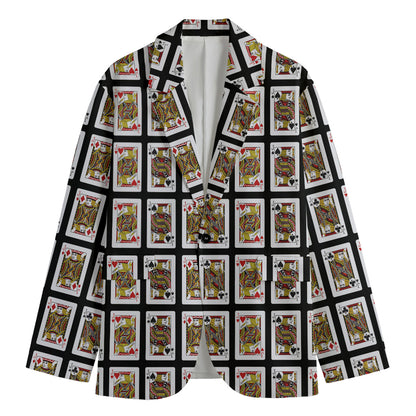 Four Jacks Playing Cards Pattern Print Men's Blazer