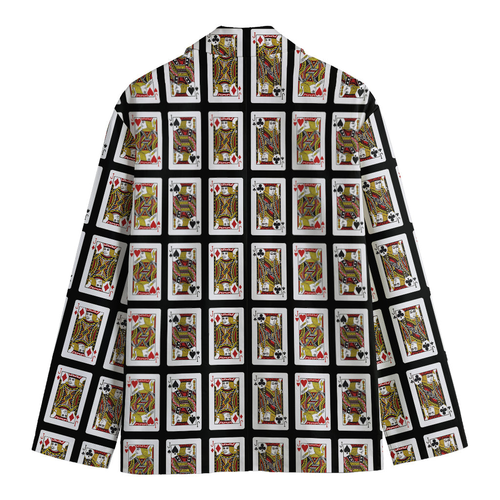 Four Jacks Playing Cards Pattern Print Men's Blazer