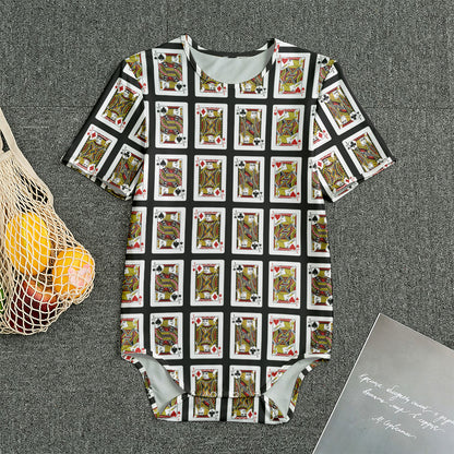 Four Jacks Playing Cards Pattern Print Men's Bodysuit