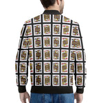 Four Jacks Playing Cards Pattern Print Men's Bomber Jacket