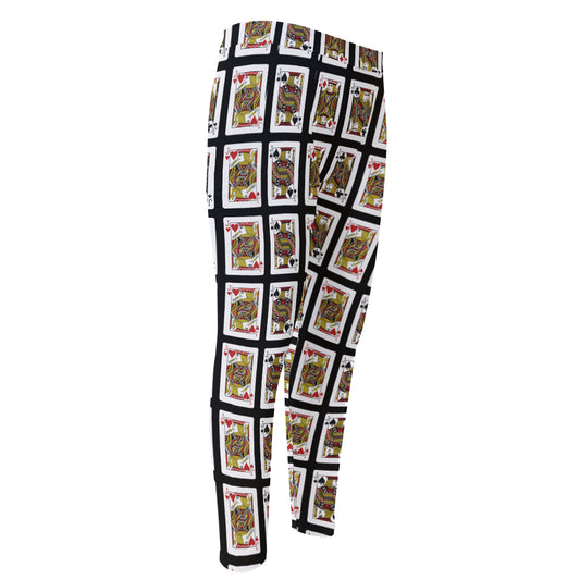Four Jacks Playing Cards Pattern Print Men's Compression Pants