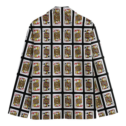 Four Jacks Playing Cards Pattern Print Men's Cotton Blazer