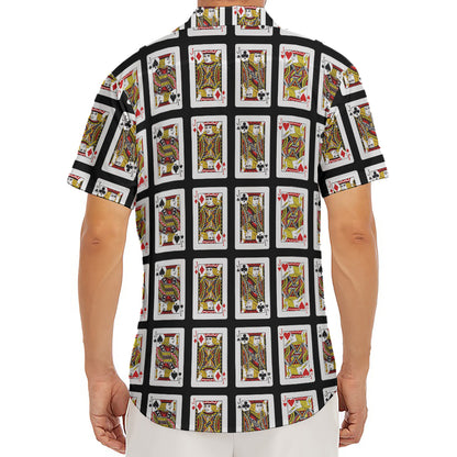 Four Jacks Playing Cards Pattern Print Men's Deep V-Neck Shirt