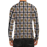 Four Jacks Playing Cards Pattern Print Men's Long Sleeve Rash Guard
