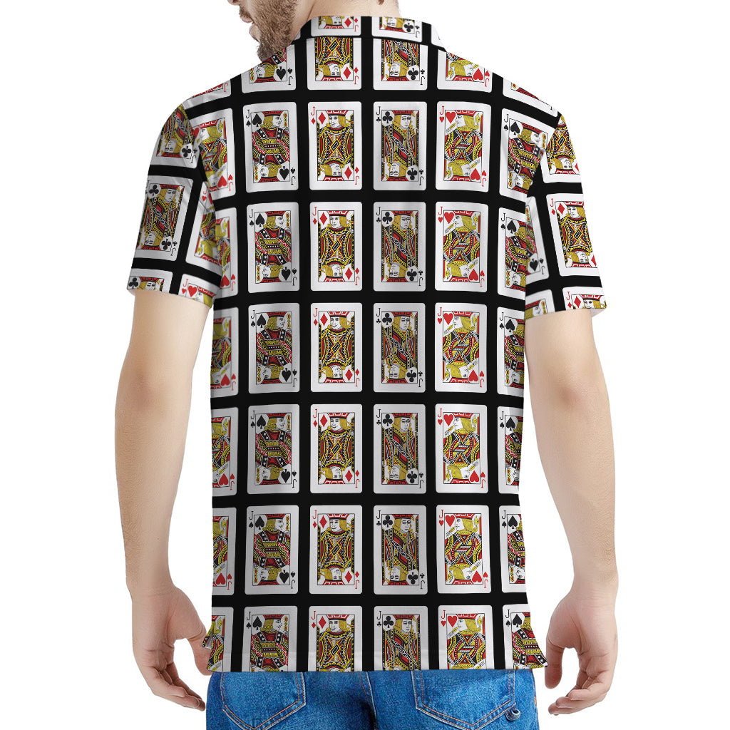 Four Jacks Playing Cards Pattern Print Men's Polo Shirt