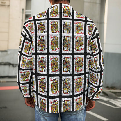Four Jacks Playing Cards Pattern Print Men's Shirt Jacket