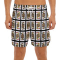Four Jacks Playing Cards Pattern Print Men's Split Running Shorts