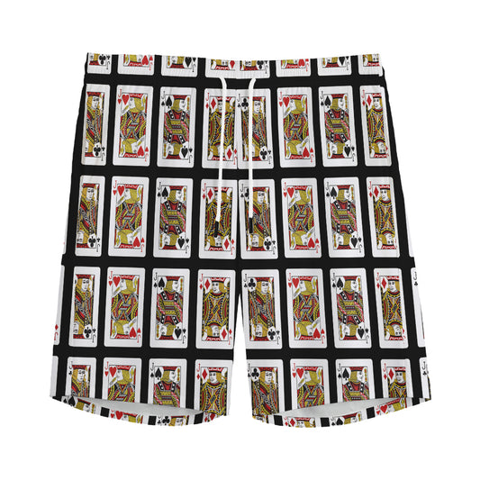 Four Jacks Playing Cards Pattern Print Men's Sports Shorts