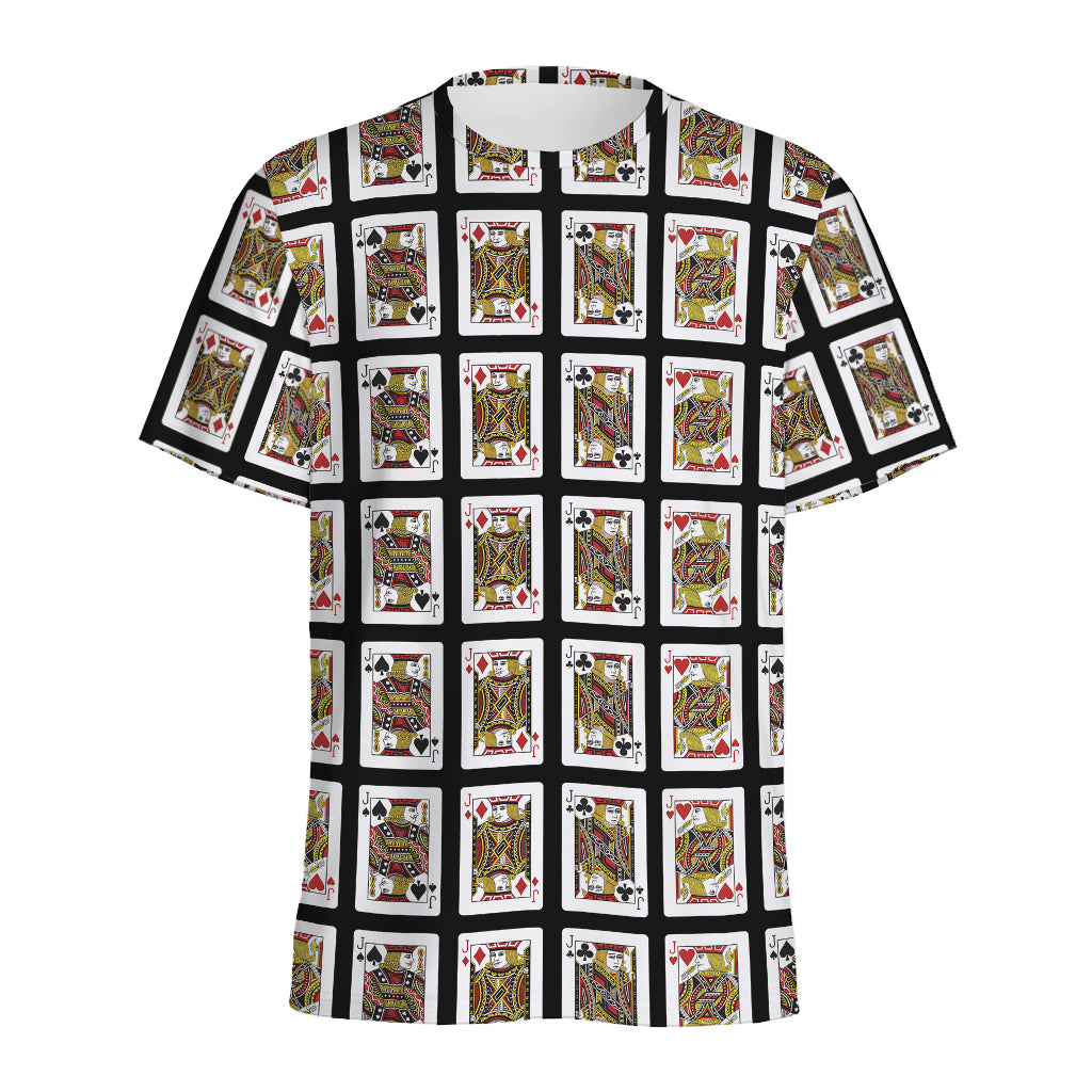 Four Jacks Playing Cards Pattern Print Men's Sports T-Shirt