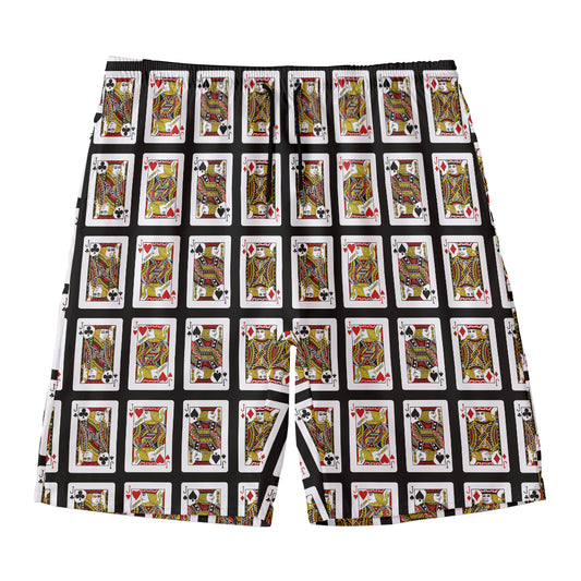 Four Jacks Playing Cards Pattern Print Men's Swim Trunks