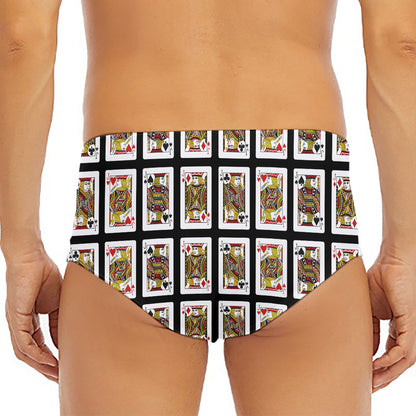 Four Jacks Playing Cards Pattern Print Men's Triangle Swim Briefs