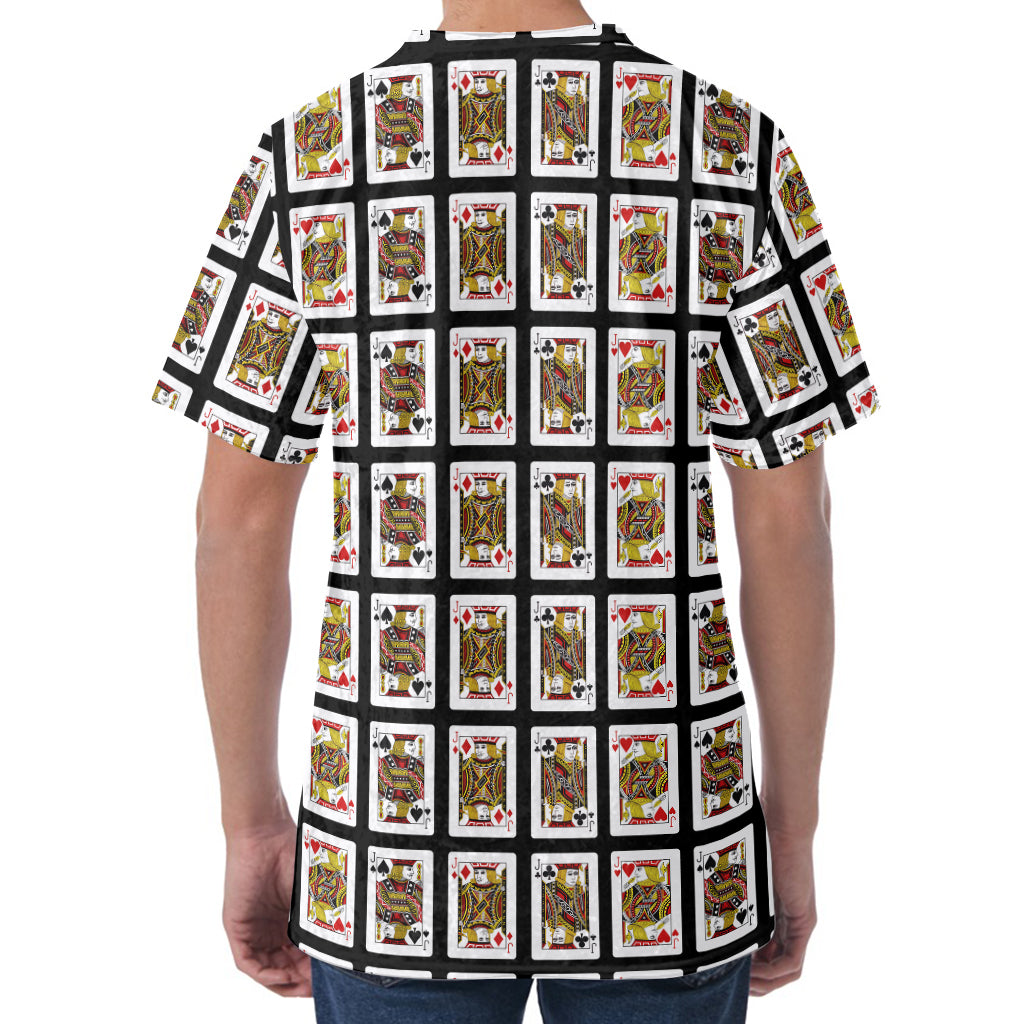 Four Jacks Playing Cards Pattern Print Men's Velvet T-Shirt