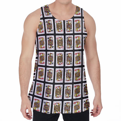 Four Jacks Playing Cards Pattern Print Men's Velvet Tank Top