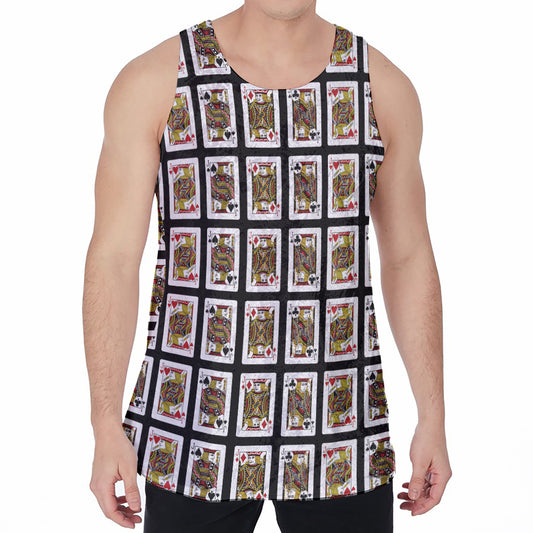 Four Jacks Playing Cards Pattern Print Men's Velvet Tank Top
