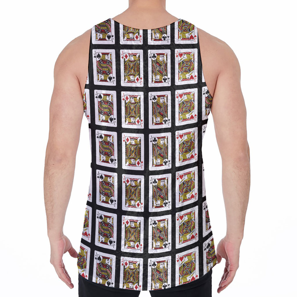 Four Jacks Playing Cards Pattern Print Men's Velvet Tank Top