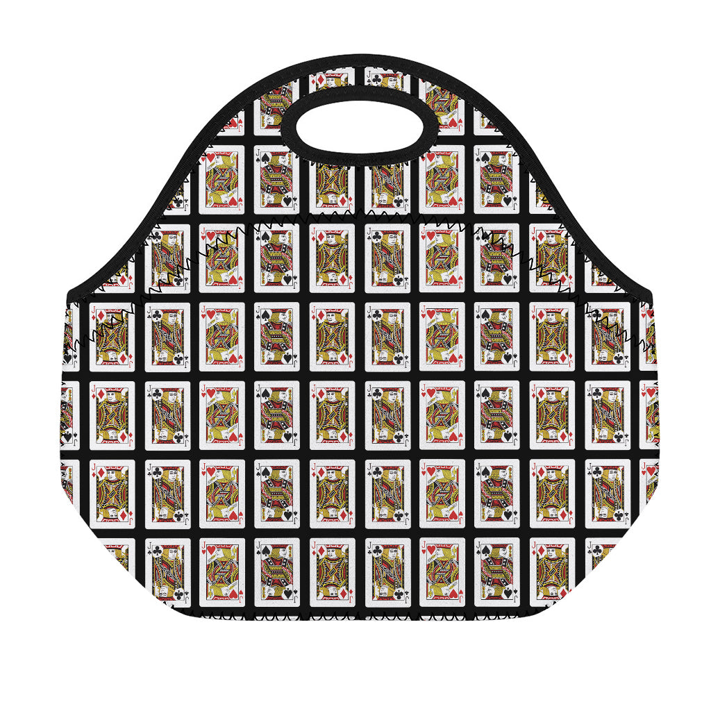 Four Jacks Playing Cards Pattern Print Neoprene Lunch Bag