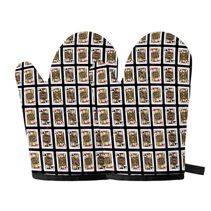 Four Jacks Playing Cards Pattern Print Oven Mitts