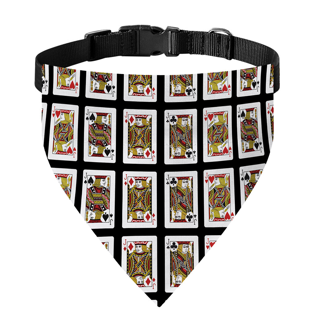 Four Jacks Playing Cards Pattern Print Over The Collar Dog Bandana