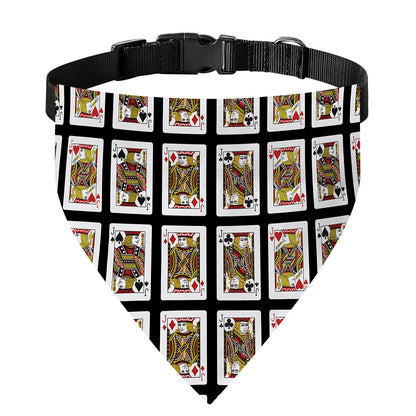 Four Jacks Playing Cards Pattern Print Over The Collar Dog Bandana