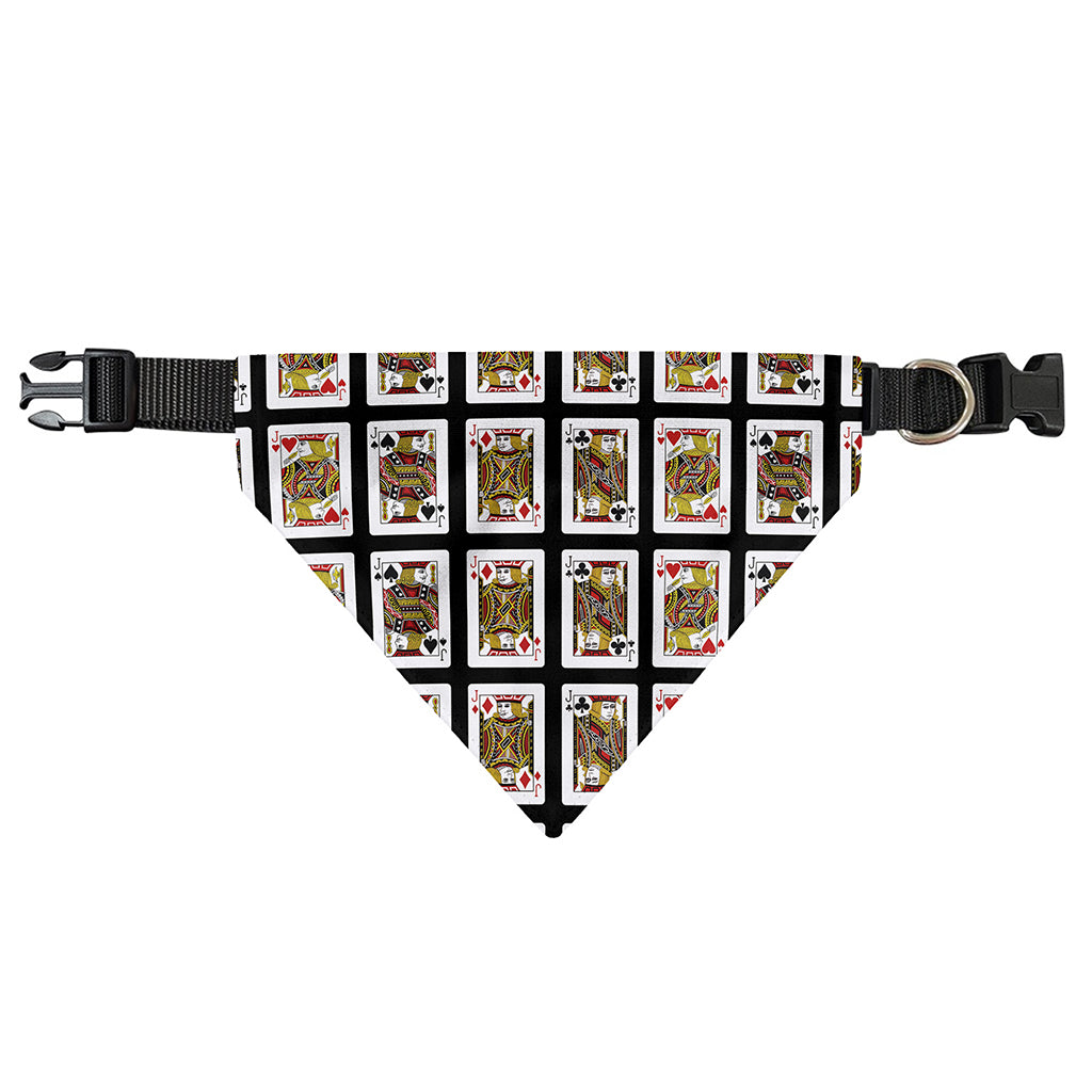 Four Jacks Playing Cards Pattern Print Over The Collar Dog Bandana