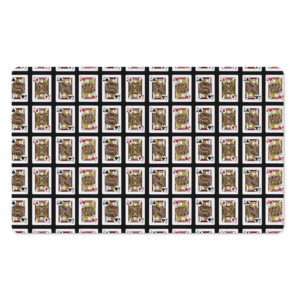Four Jacks Playing Cards Pattern Print Polyester Doormat