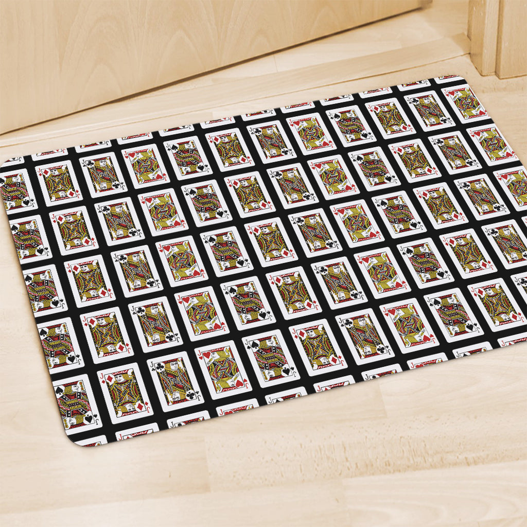 Four Jacks Playing Cards Pattern Print Polyester Doormat