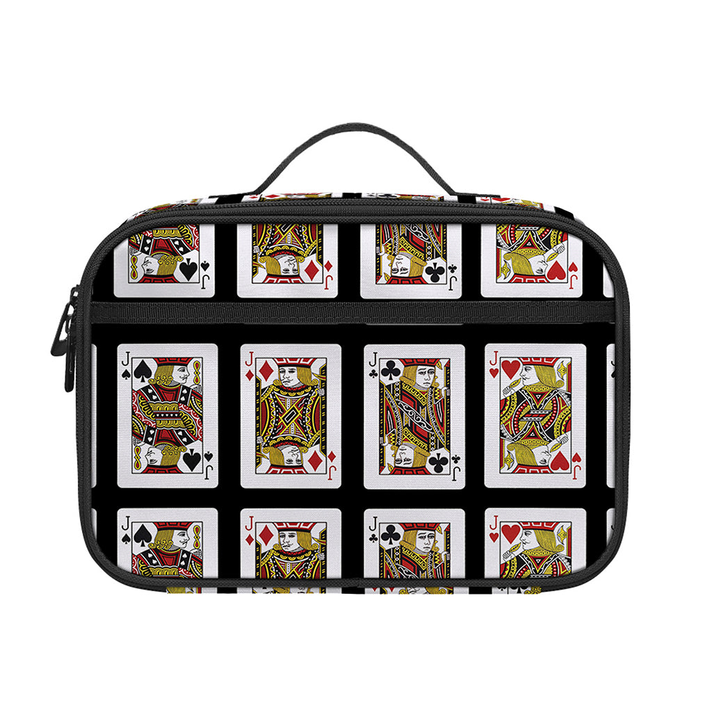 Four Jacks Playing Cards Pattern Print Portable Lunch Bag