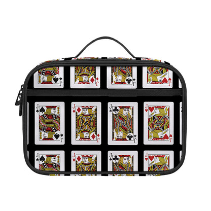 Four Jacks Playing Cards Pattern Print Portable Lunch Bag