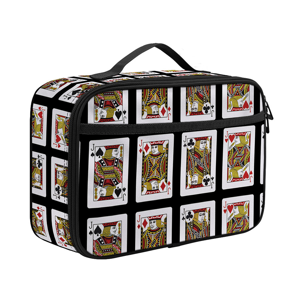 Four Jacks Playing Cards Pattern Print Portable Lunch Bag