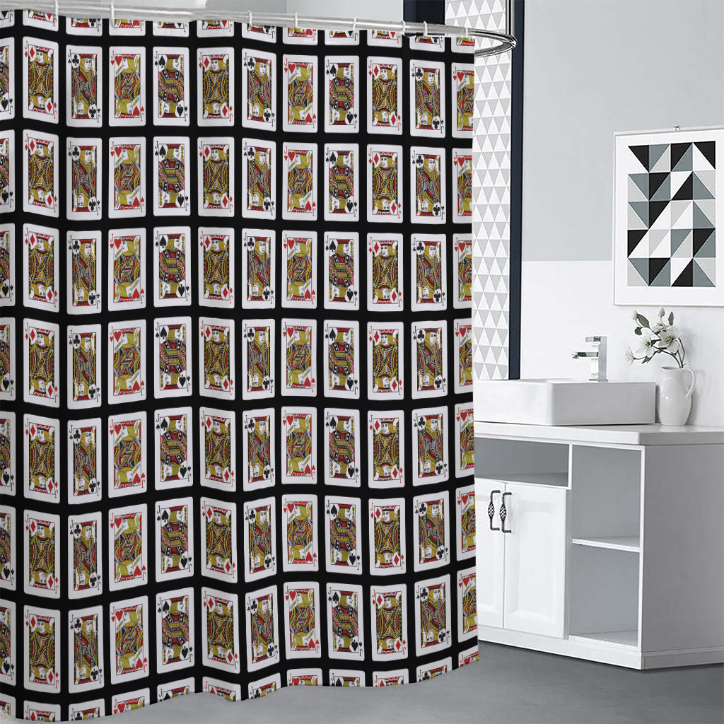 Four Jacks Playing Cards Pattern Print Premium Shower Curtain