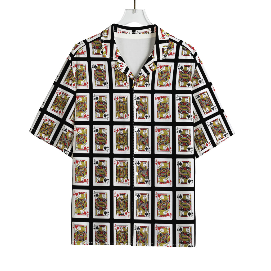 Four Jacks Playing Cards Pattern Print Rayon Hawaiian Shirt