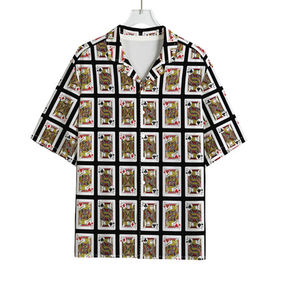 Four Jacks Playing Cards Pattern Print Rayon Hawaiian Shirt