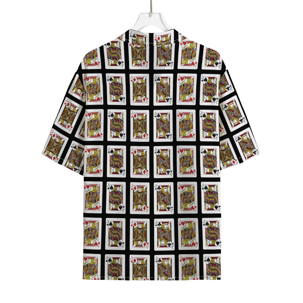 Four Jacks Playing Cards Pattern Print Rayon Hawaiian Shirt