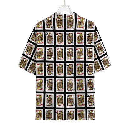 Four Jacks Playing Cards Pattern Print Rayon Hawaiian Shirt