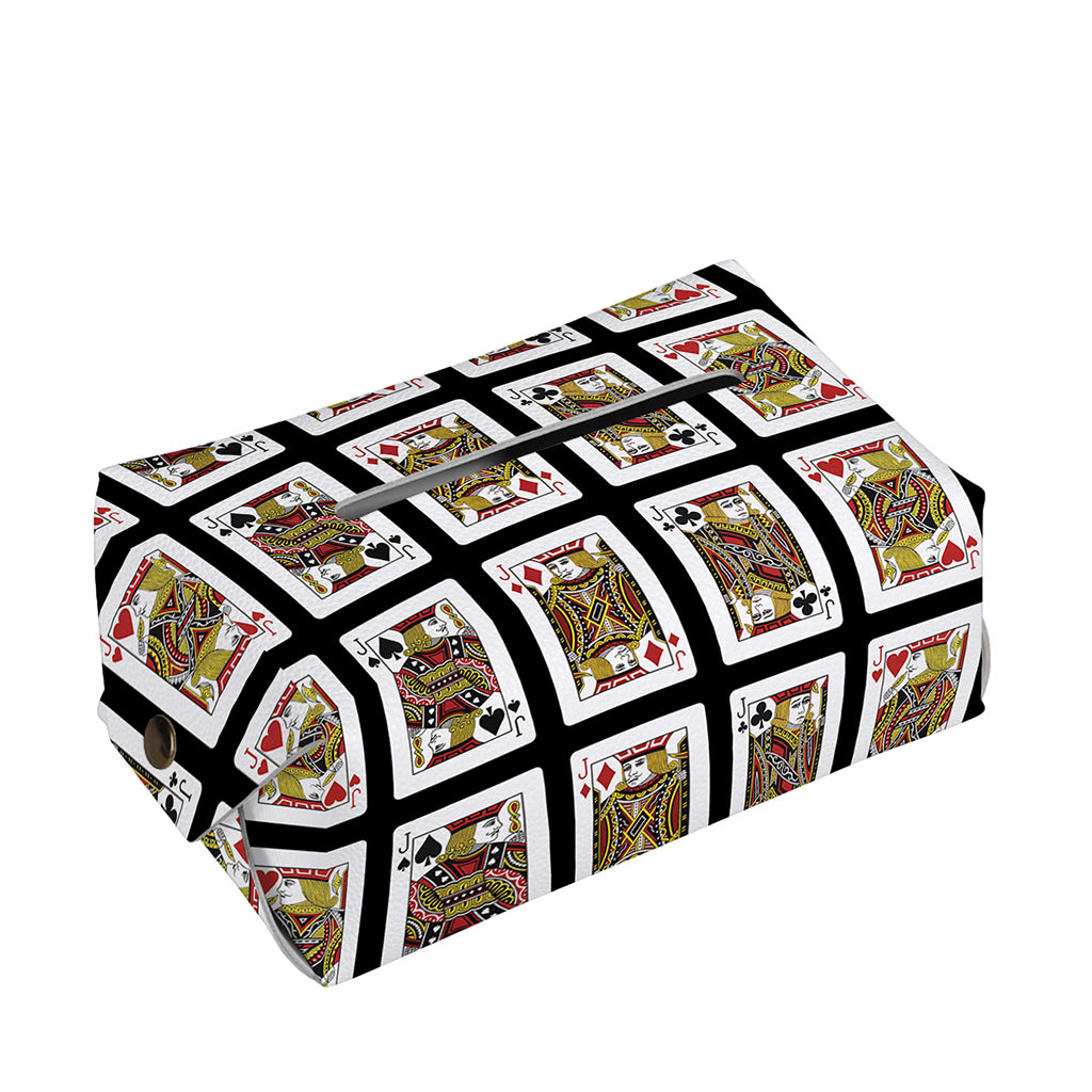 Four Jacks Playing Cards Pattern Print Rectangle Tissue Box Cover