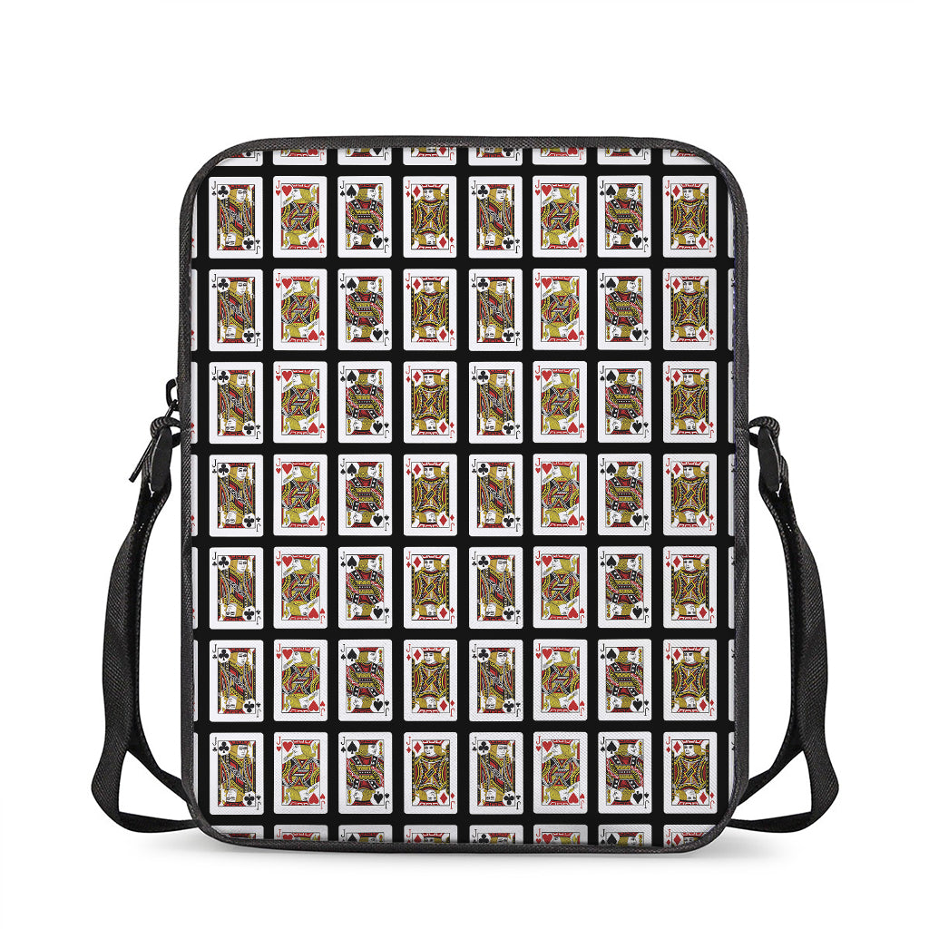 Four Jacks Playing Cards Pattern Print Rectangular Crossbody Bag