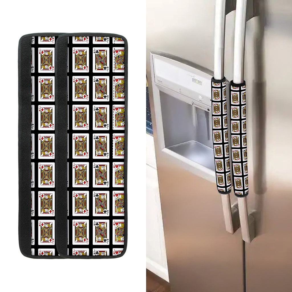 Four Jacks Playing Cards Pattern Print Refrigerator Handle Covers