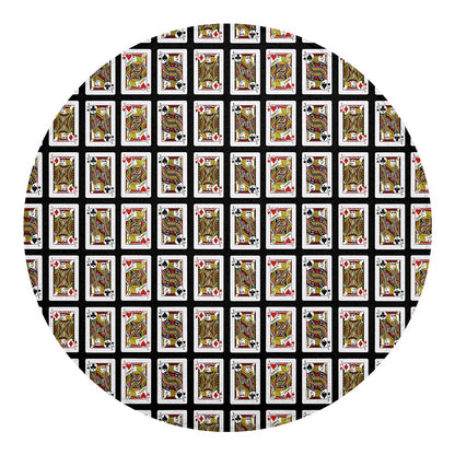 Four Jacks Playing Cards Pattern Print Round Blanket