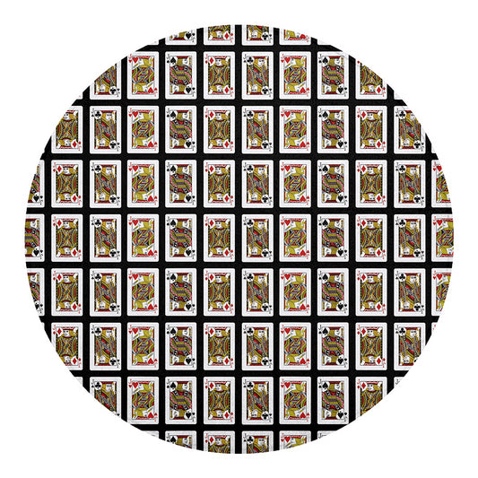 Four Jacks Playing Cards Pattern Print Round Blanket