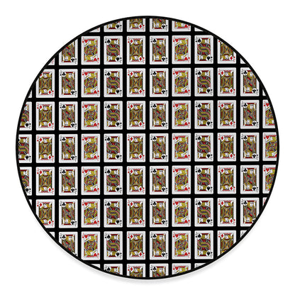 Four Jacks Playing Cards Pattern Print Round Floor Mat