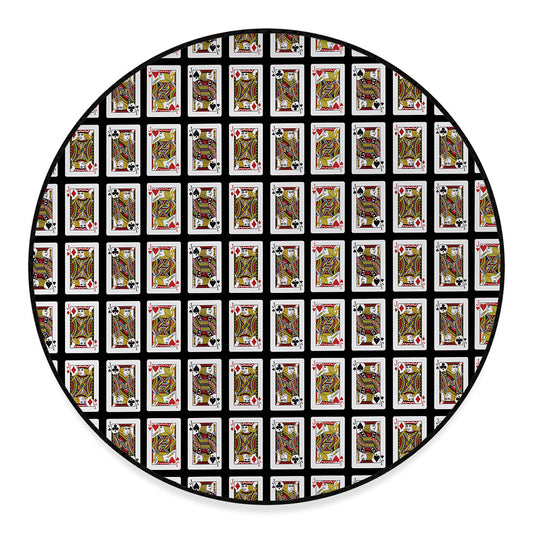 Four Jacks Playing Cards Pattern Print Round Floor Mat