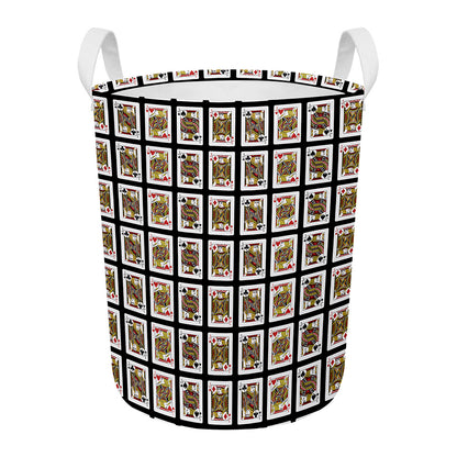 Four Jacks Playing Cards Pattern Print Round Laundry Basket