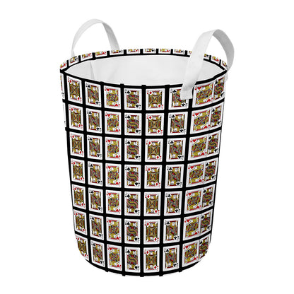 Four Jacks Playing Cards Pattern Print Round Laundry Basket