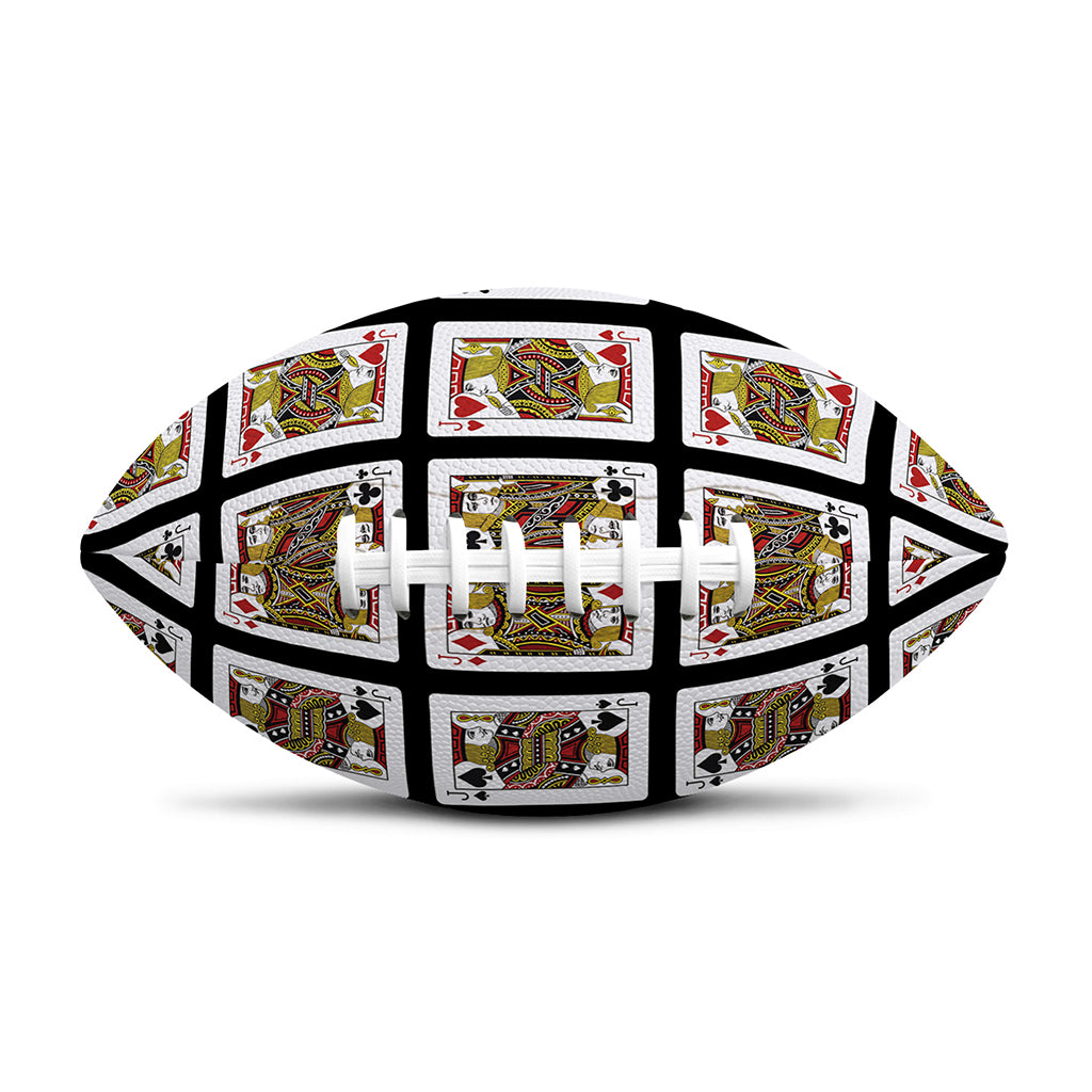 Four Jacks Playing Cards Pattern Print Rugby Ball