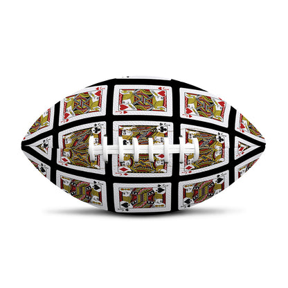Four Jacks Playing Cards Pattern Print Rugby Ball
