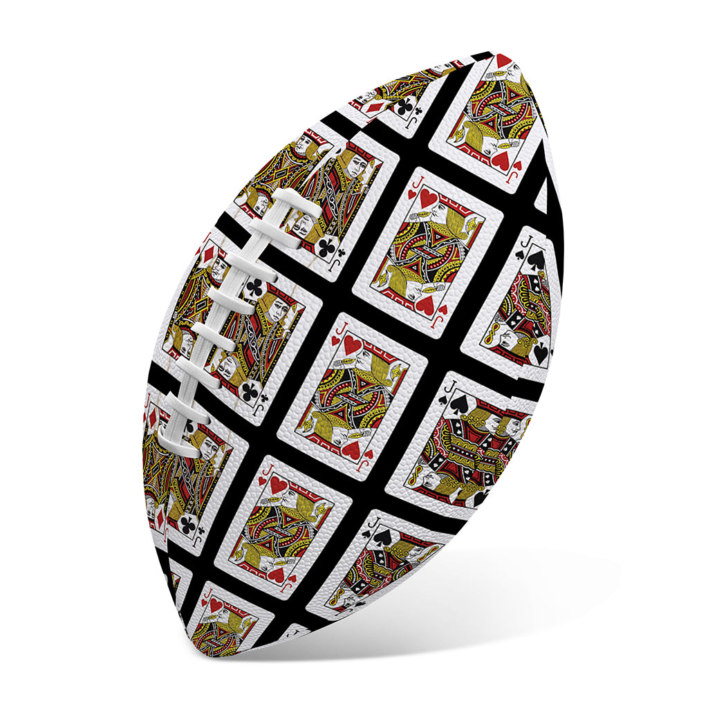 Four Jacks Playing Cards Pattern Print Rugby Ball