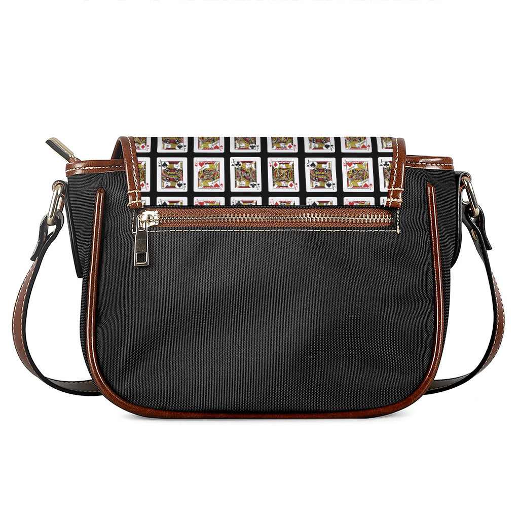 Four Jacks Playing Cards Pattern Print Saddle Bag