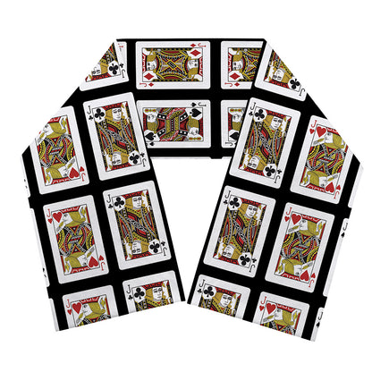 Four Jacks Playing Cards Pattern Print Scarf