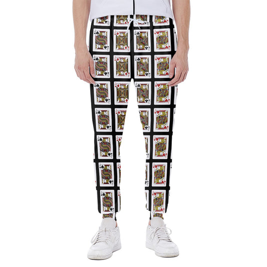 Four Jacks Playing Cards Pattern Print Scuba Joggers