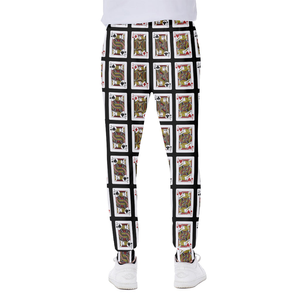 Four Jacks Playing Cards Pattern Print Scuba Joggers
